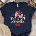 Cute Chicken Glasses Graphic Tee