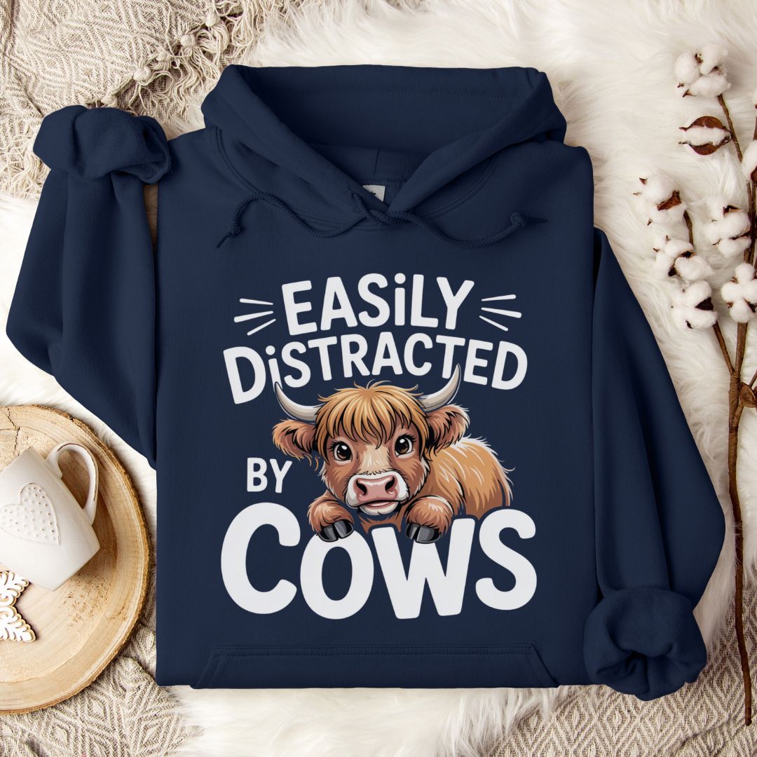 Easily Distracted by Cows Hoodie