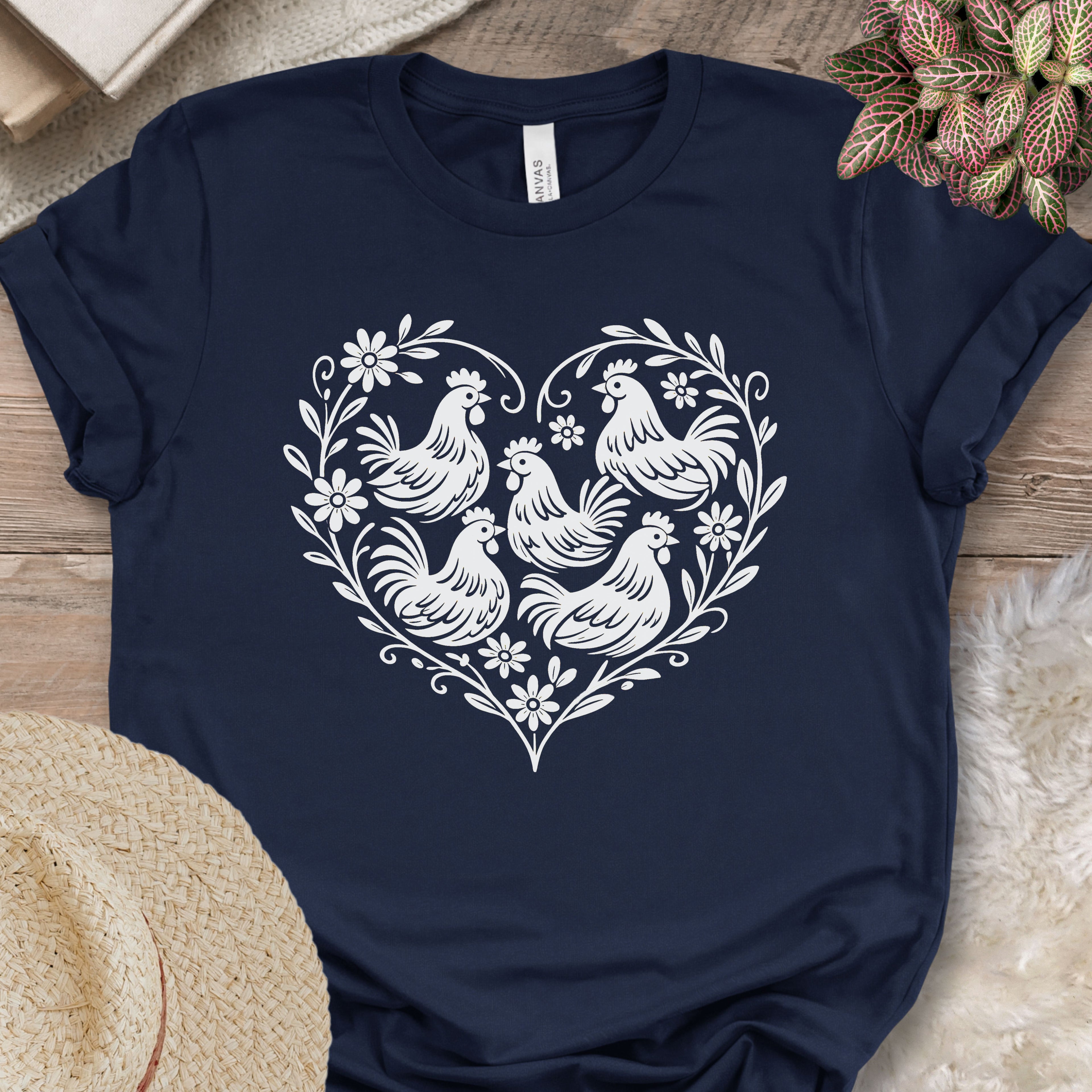 Floral Chicken Heart Shirt