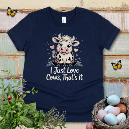 Cute Cow Kids T-Shirt – “I Just Love Cows” Tee for Little Cow Lovers & Farm Animal Fans