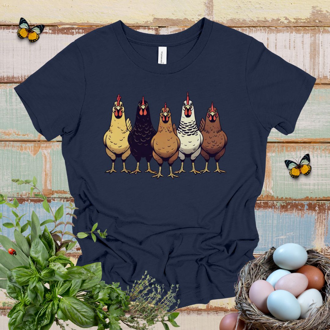 Kids Multicolor Chicken Lineup Tee