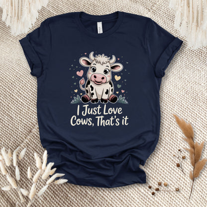 Cute Cow Lover T-Shirt – Kawaii Dairy Cow Graphic Tee for Farm Animal Fans