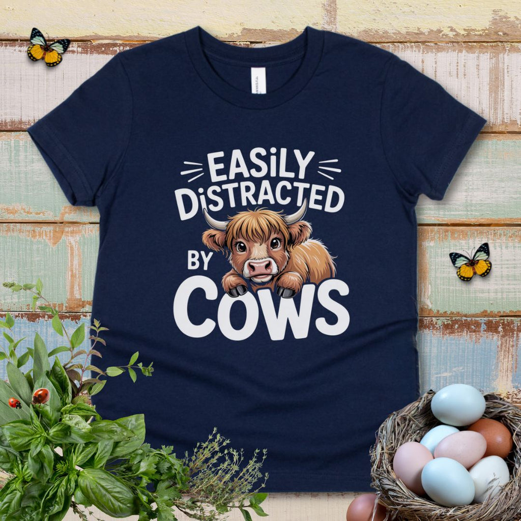 Kids Easily Distracted by Cows Tee