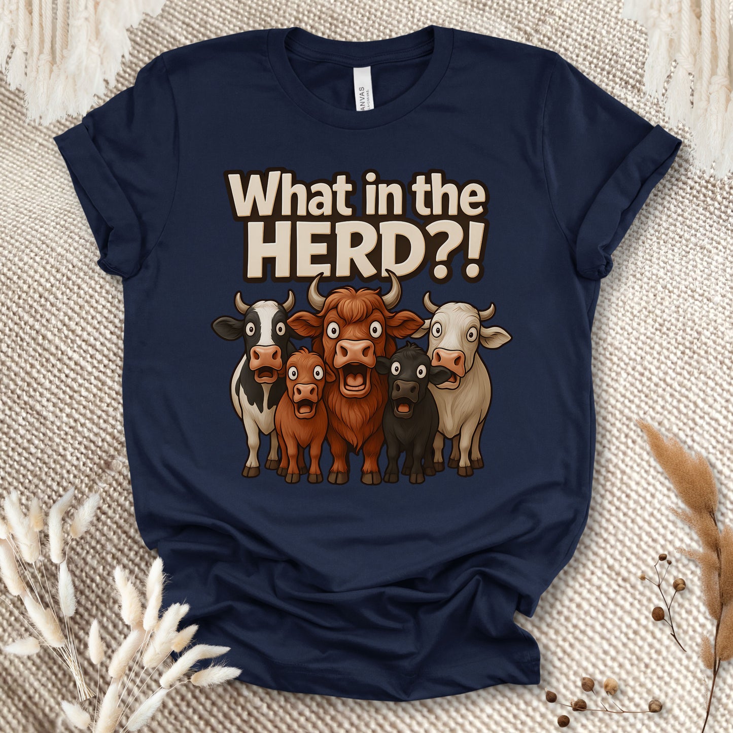 Funny Cow Lover T-Shirt – What in the Herd?! Cute Farm Animal Humor Tee for Farmers & Country Life Fans