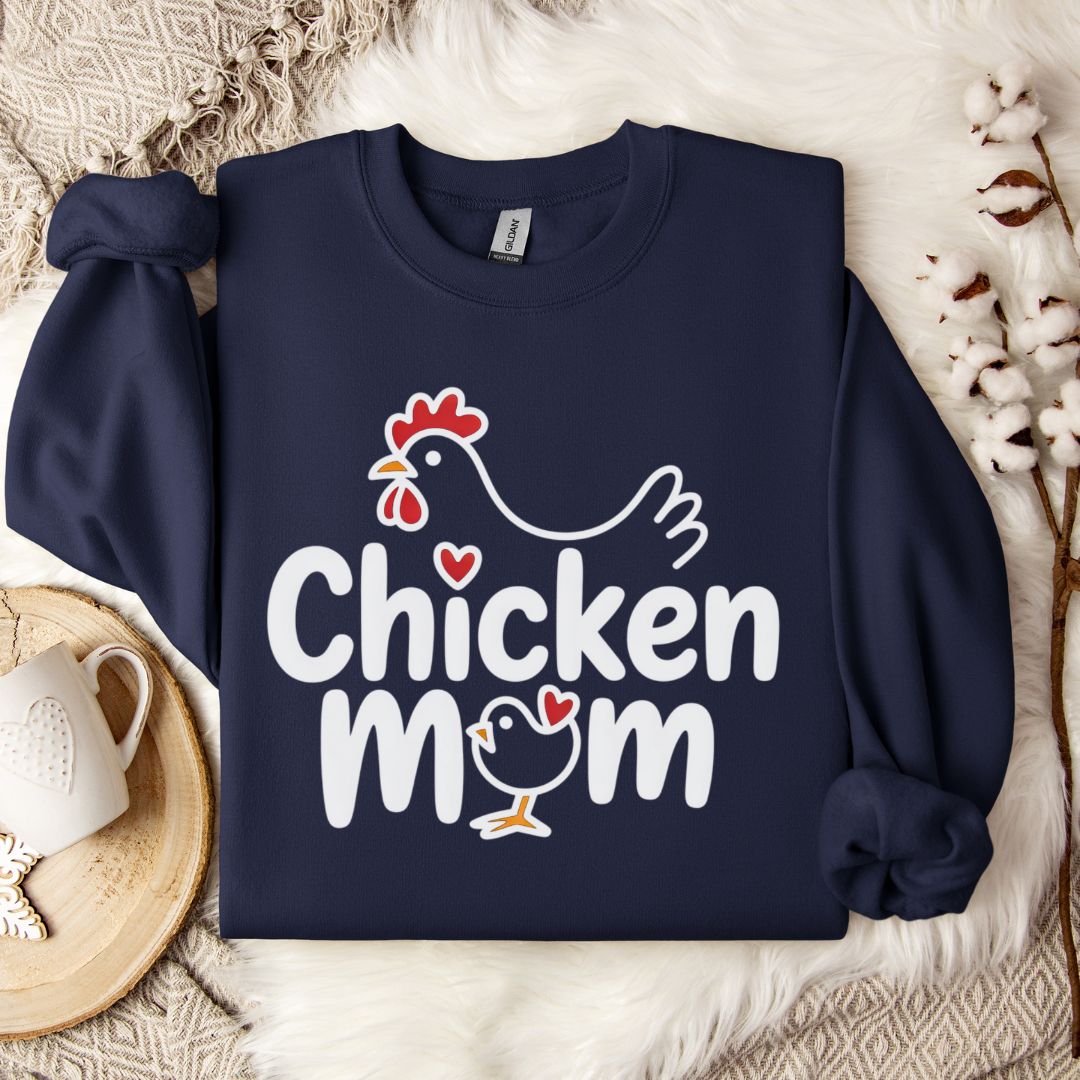 Chicken Mom Sweatshirt – Cute Farm Animal Pullover Gift for Poultry Moms & Backyard Chicken Keepers