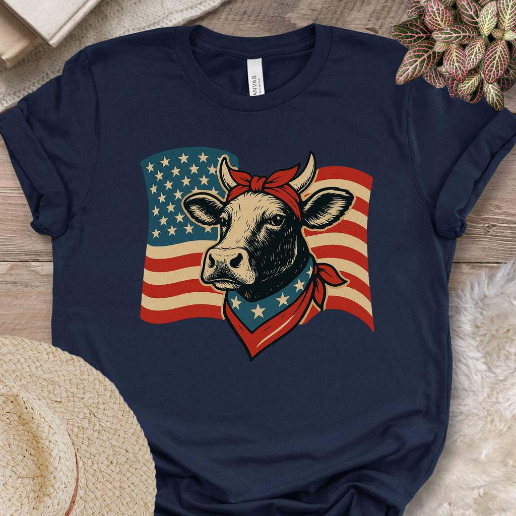 Patriotic Cow Flag Shirt