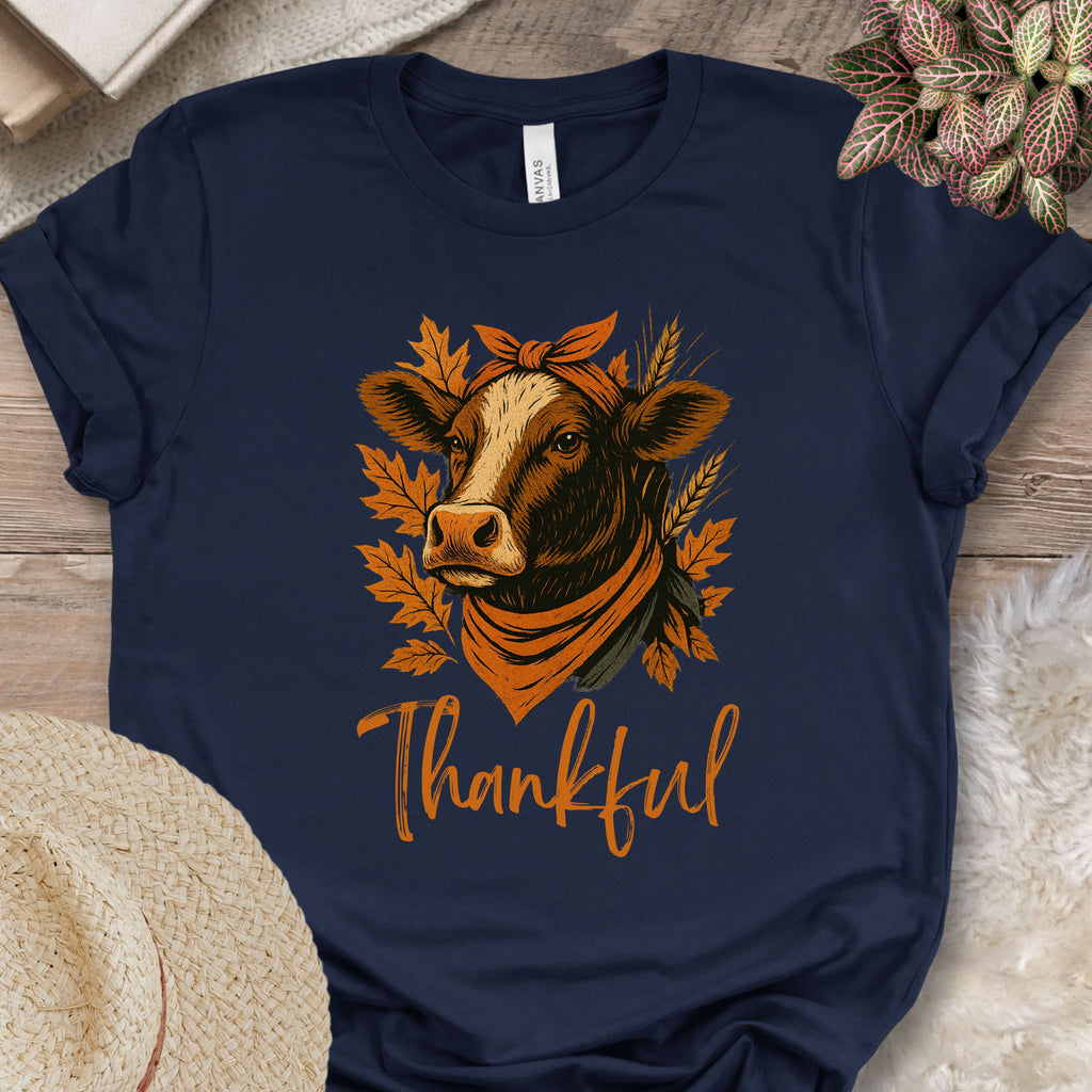 Thankful & Blessed Cow Tee
