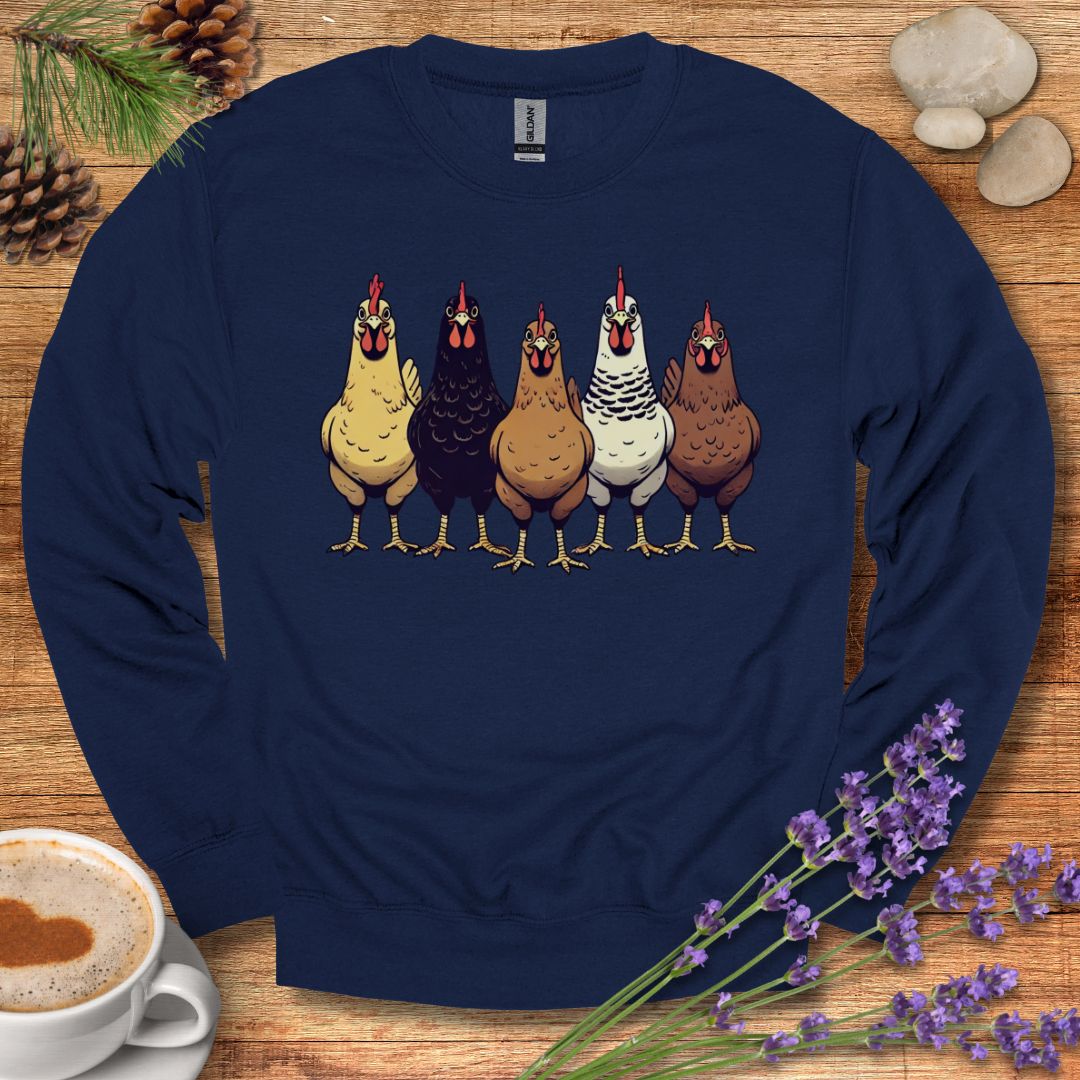 Chicken Lover Sweatshirt – Cute Hen Pullover Gift for Chicken Moms, Farmers & Backyard Keepers