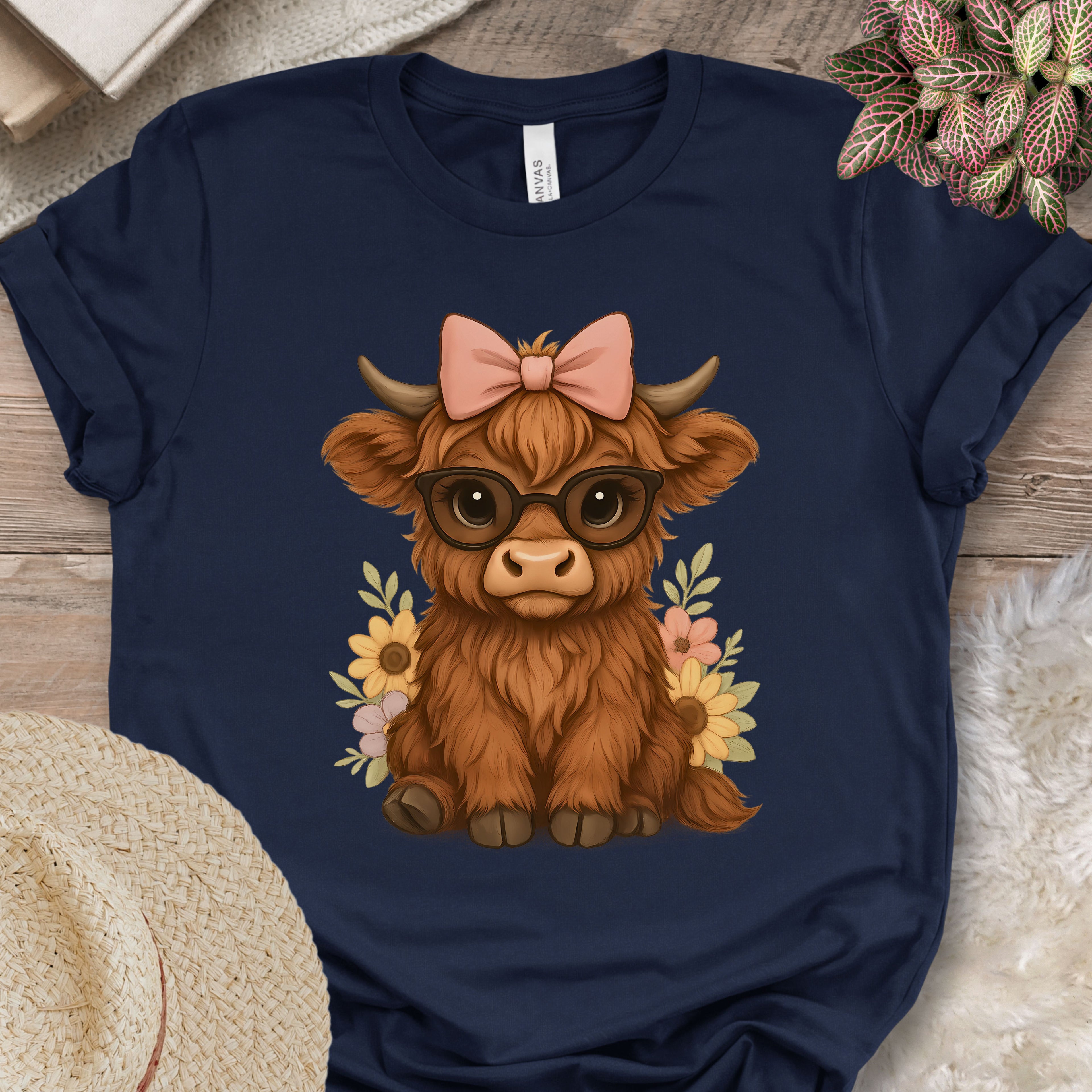Highland Cow in Sunglasses Tee