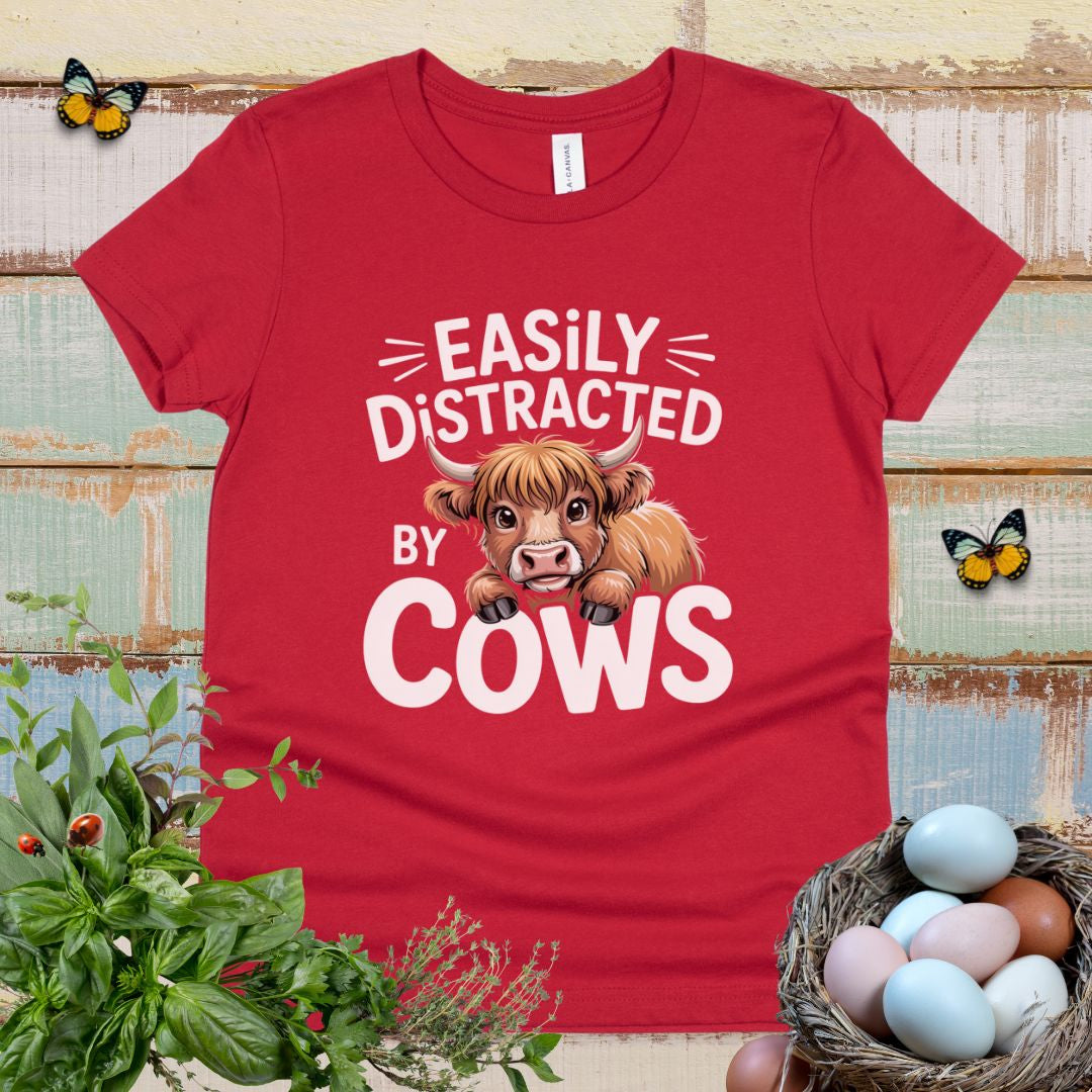 Kids Easily Distracted by Cows Tee