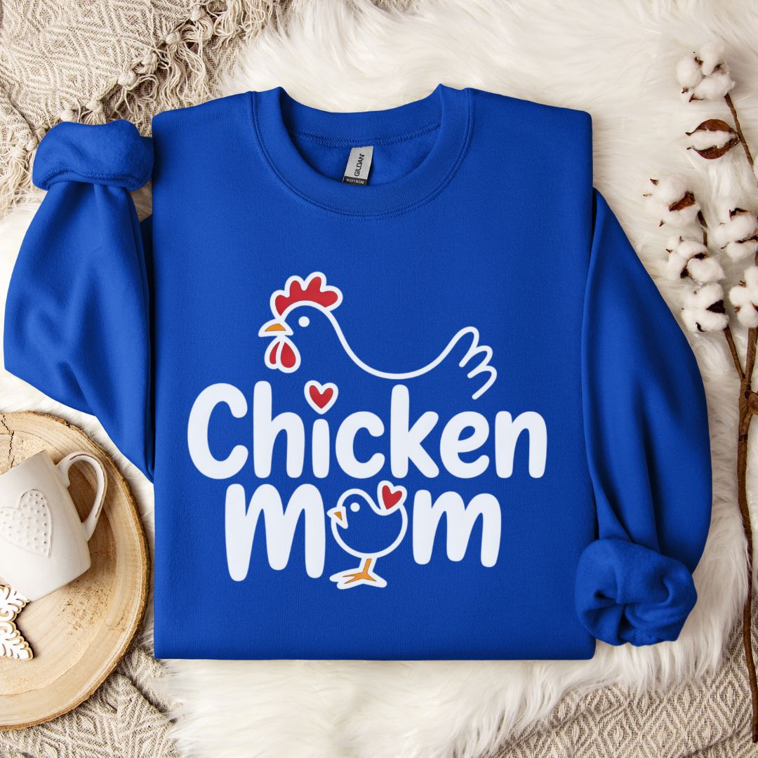 Chicken Mom Sweatshirt – Cute Farm Animal Pullover Gift for Poultry Moms & Backyard Chicken Keepers