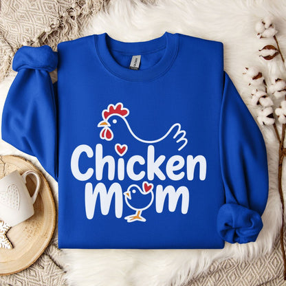 Chicken Mom Sweatshirt – Cute Farm Animal Pullover Gift for Poultry Moms & Backyard Chicken Keepers