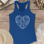 Floral Chicken Heart Tank Top