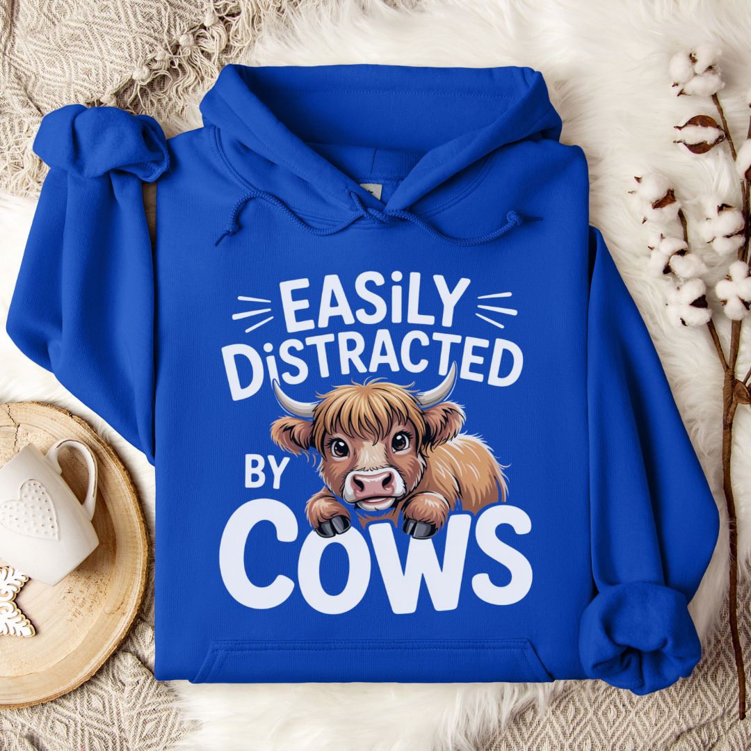Easily Distracted by Cows Hoodie