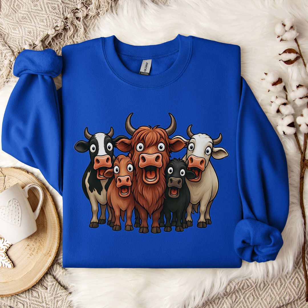 Surprised Cows Sweatshirt