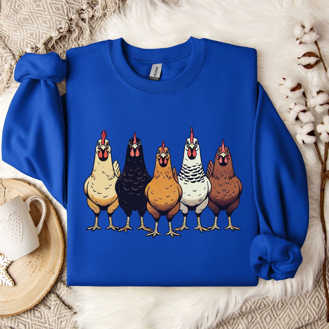 Multicolor Chicken Lineup Crewneck