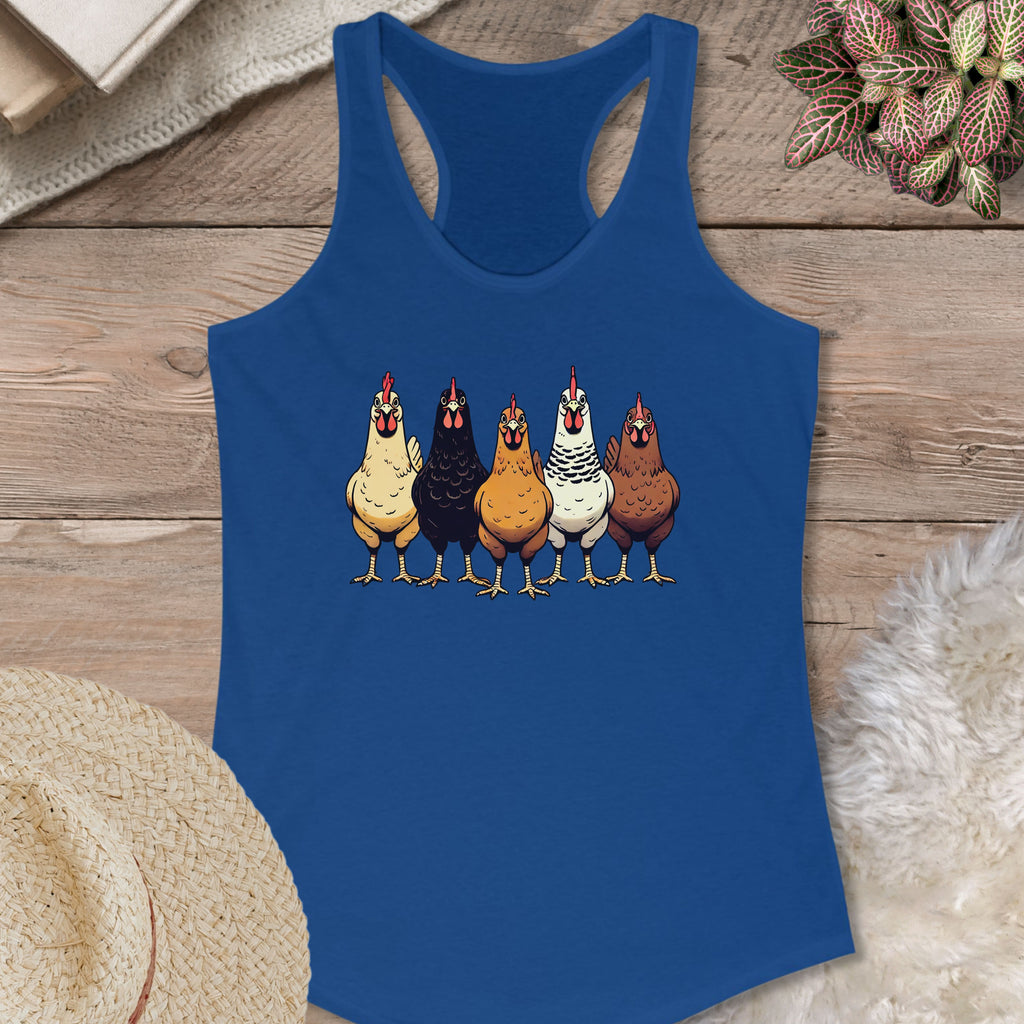 Colorful Chicken Lineup Tank Top