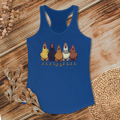 Multicolor Chicken Lineup Tank Top