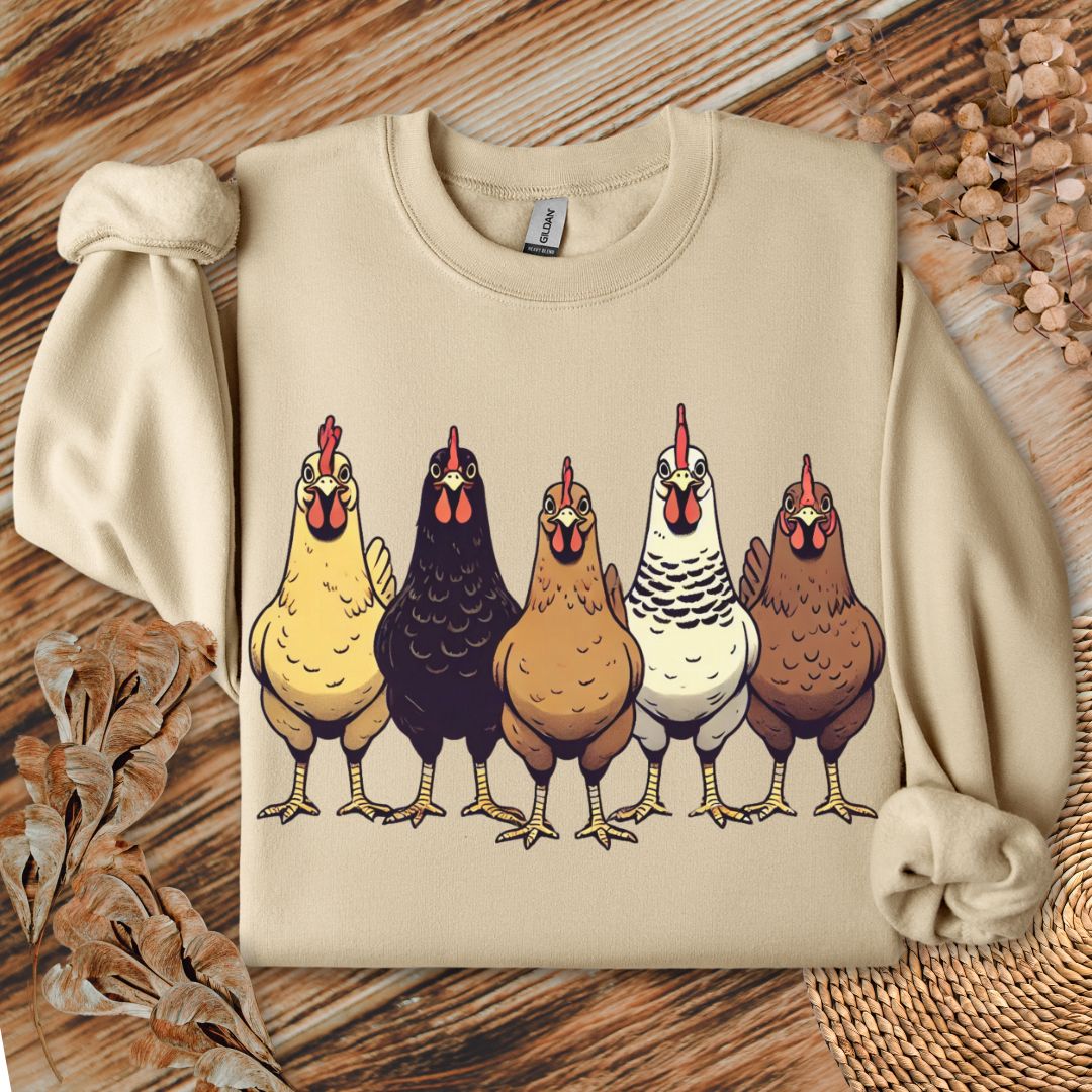 Funny Chicken Lineup Sweatshirt