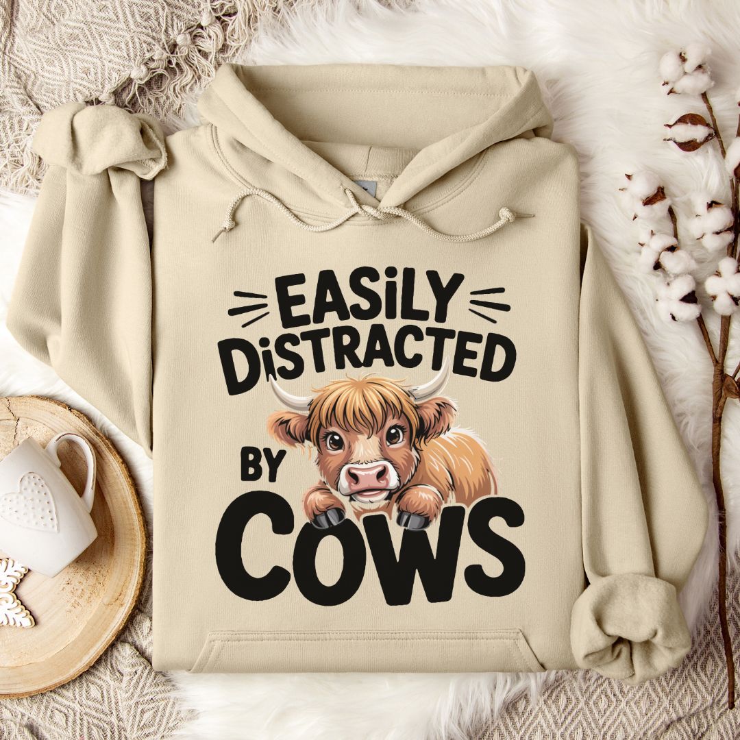 Easily Distracted by Cows Hoodie