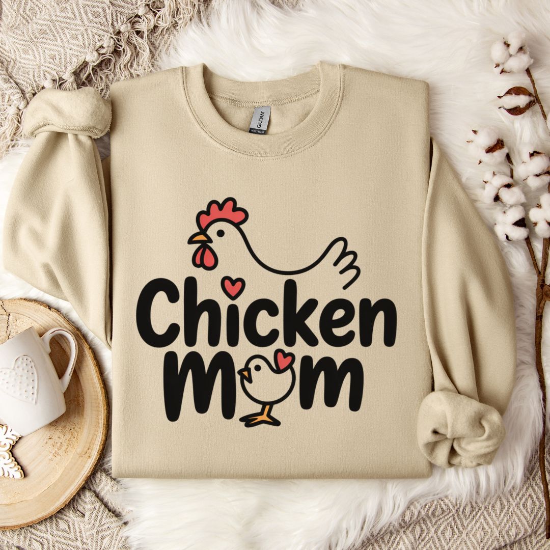 Chicken Mom Sweatshirt – Cute Farm Animal Pullover Gift for Poultry Moms & Backyard Chicken Keepers