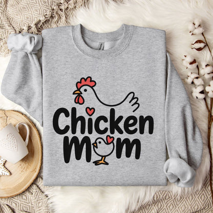 Chicken Mom Sweatshirt – Cute Farm Animal Pullover Gift for Poultry Moms & Backyard Chicken Keepers