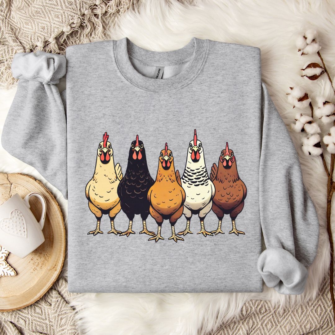 Multicolor Chicken Lineup Crewneck