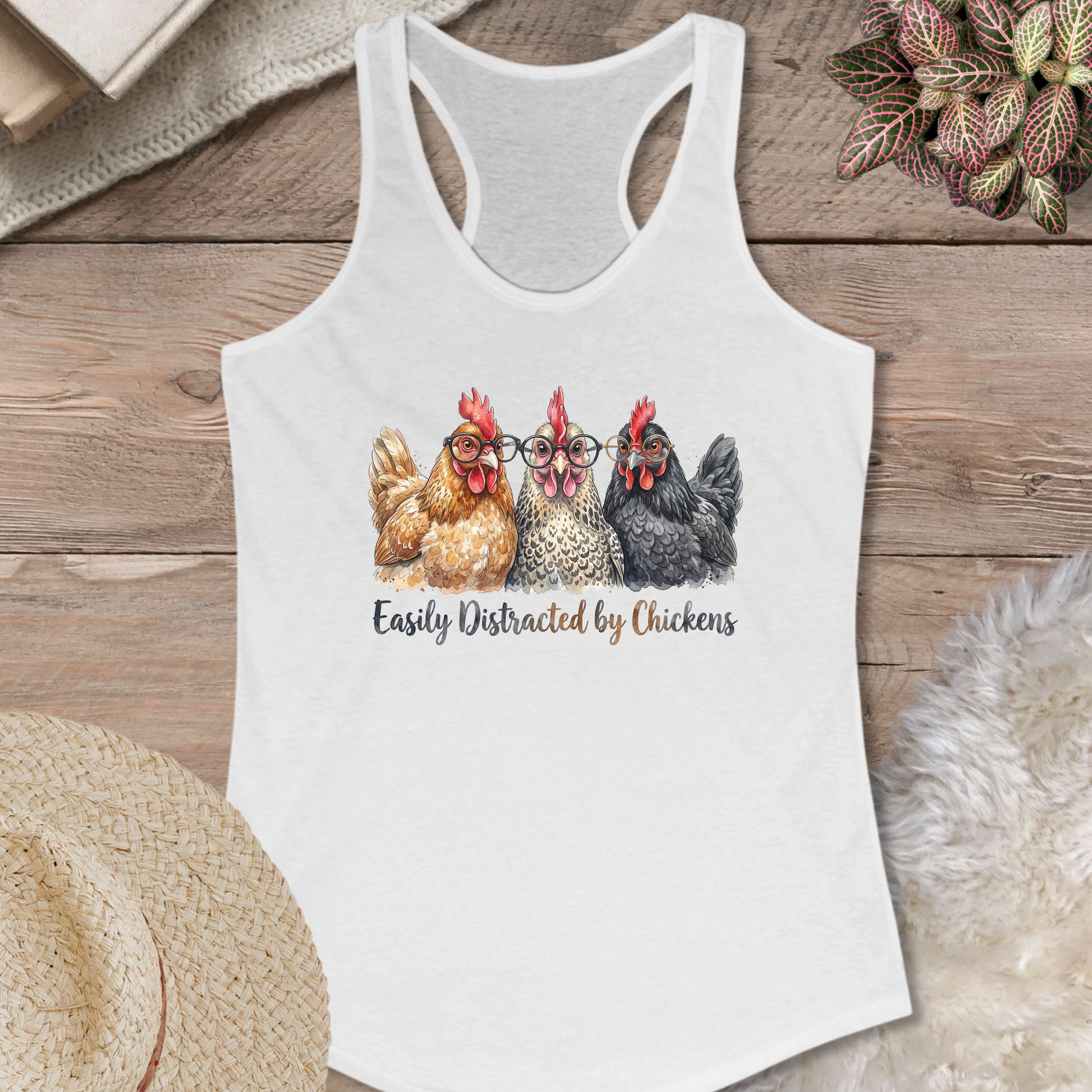 Distracted Chicken Trio Tank Top