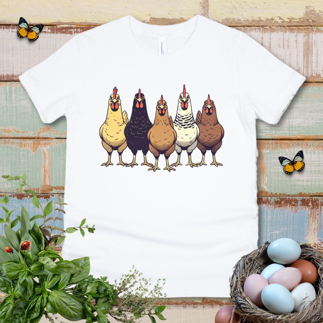 Kids Multicolor Chicken Lineup Tee