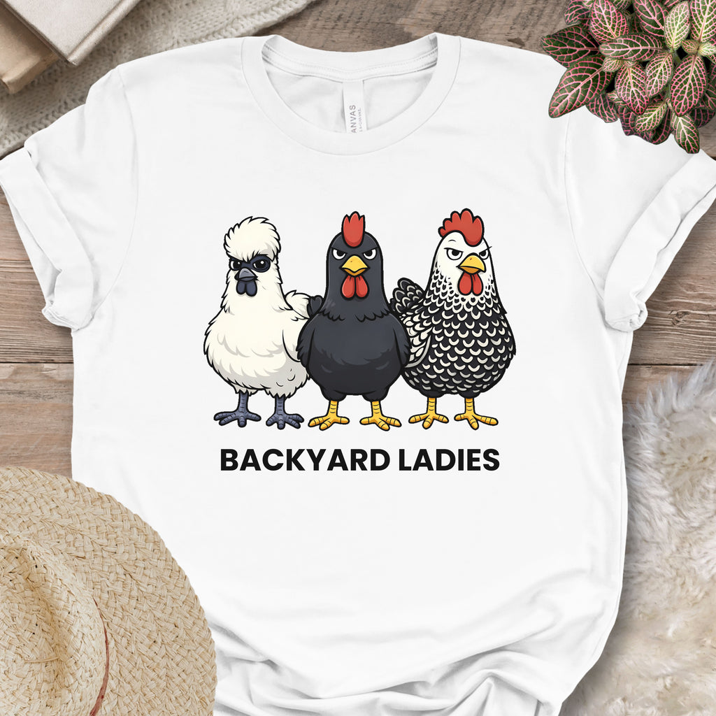 Backyard Hen Trio Illustration T-Shirt