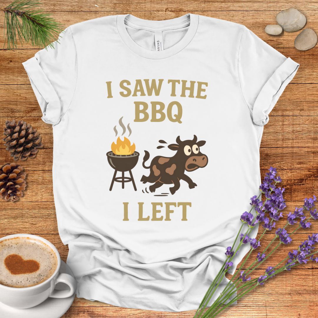 Funny Cow Lover T-Shirt – I Saw the BBQ I Left Tee for Cow Moms, Animal Lovers & Country Life Fans