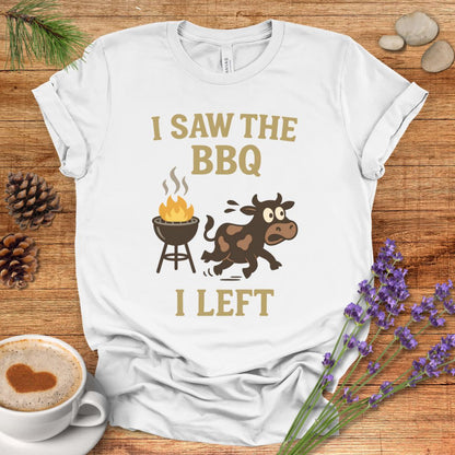 Funny Cow Lover T-Shirt – I Saw the BBQ I Left Tee for Cow Moms, Animal Lovers & Country Life Fans