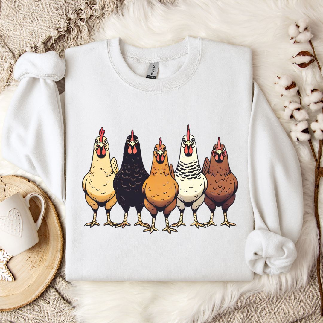 Multicolor Chicken Lineup Crewneck