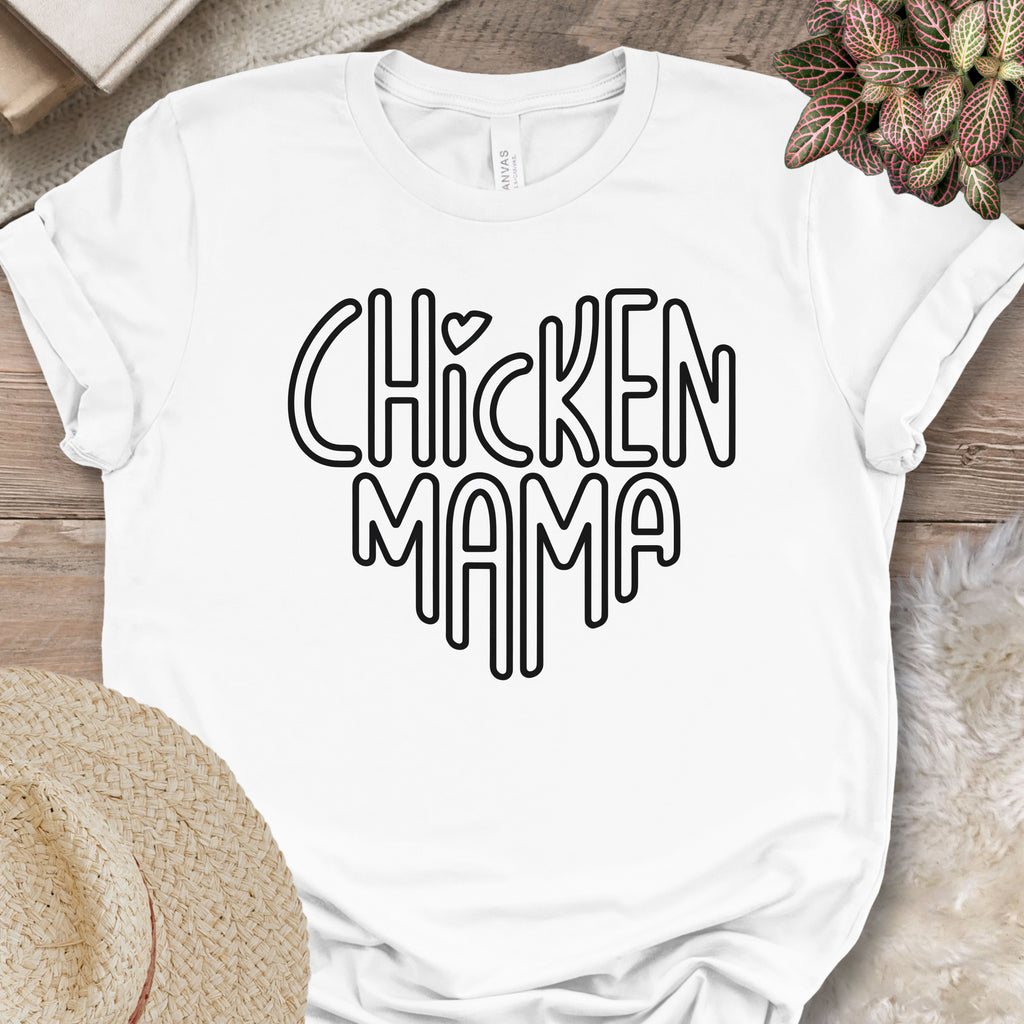 Retro Block Letter Chicken Mama Shirt