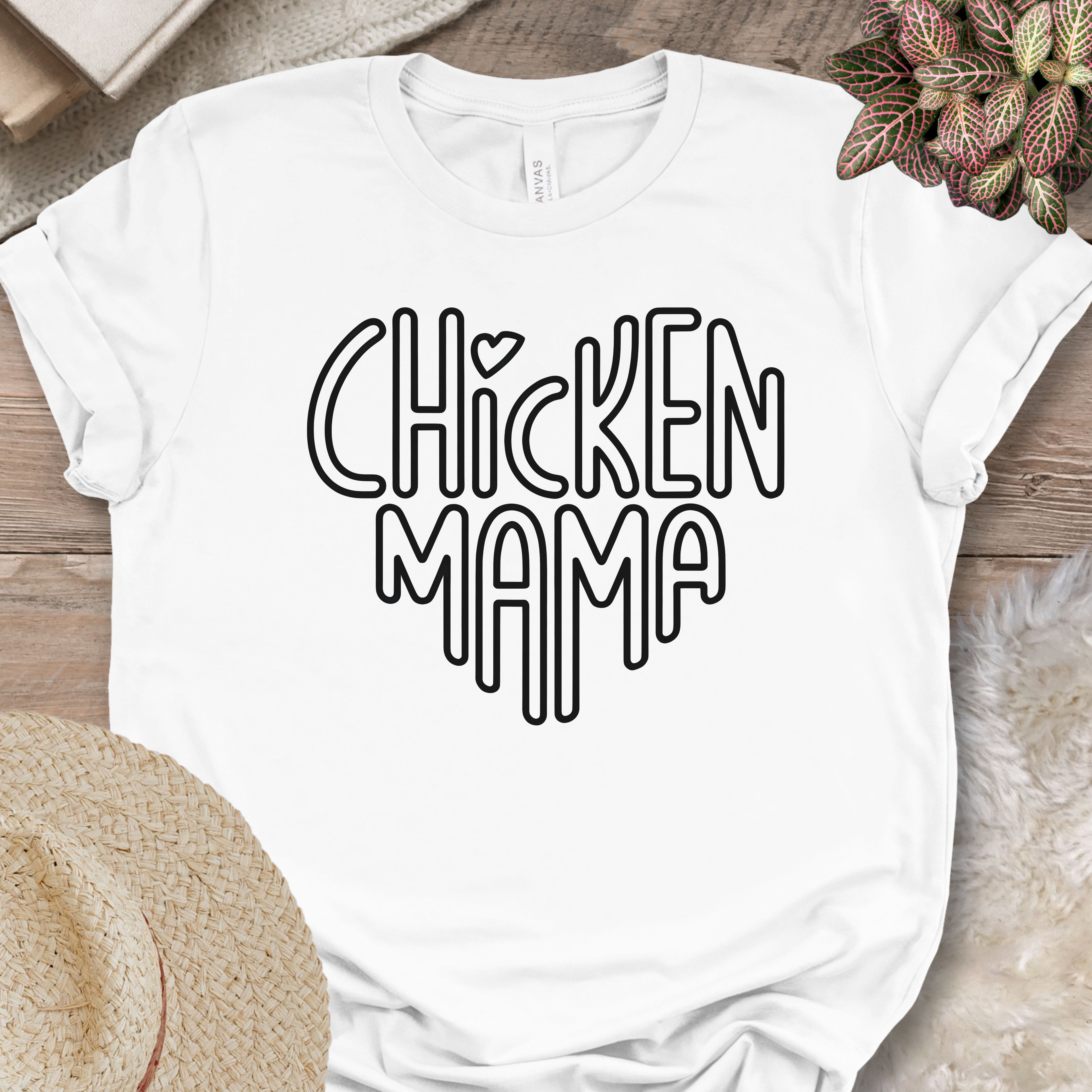 Retro Block Letter Chicken Mama Shirt