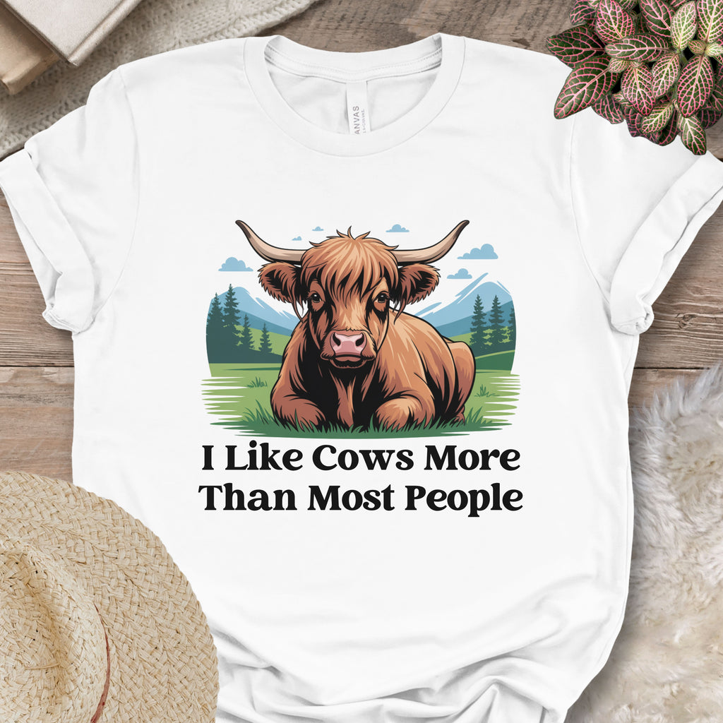 I Like Cows More Than Most People Tee