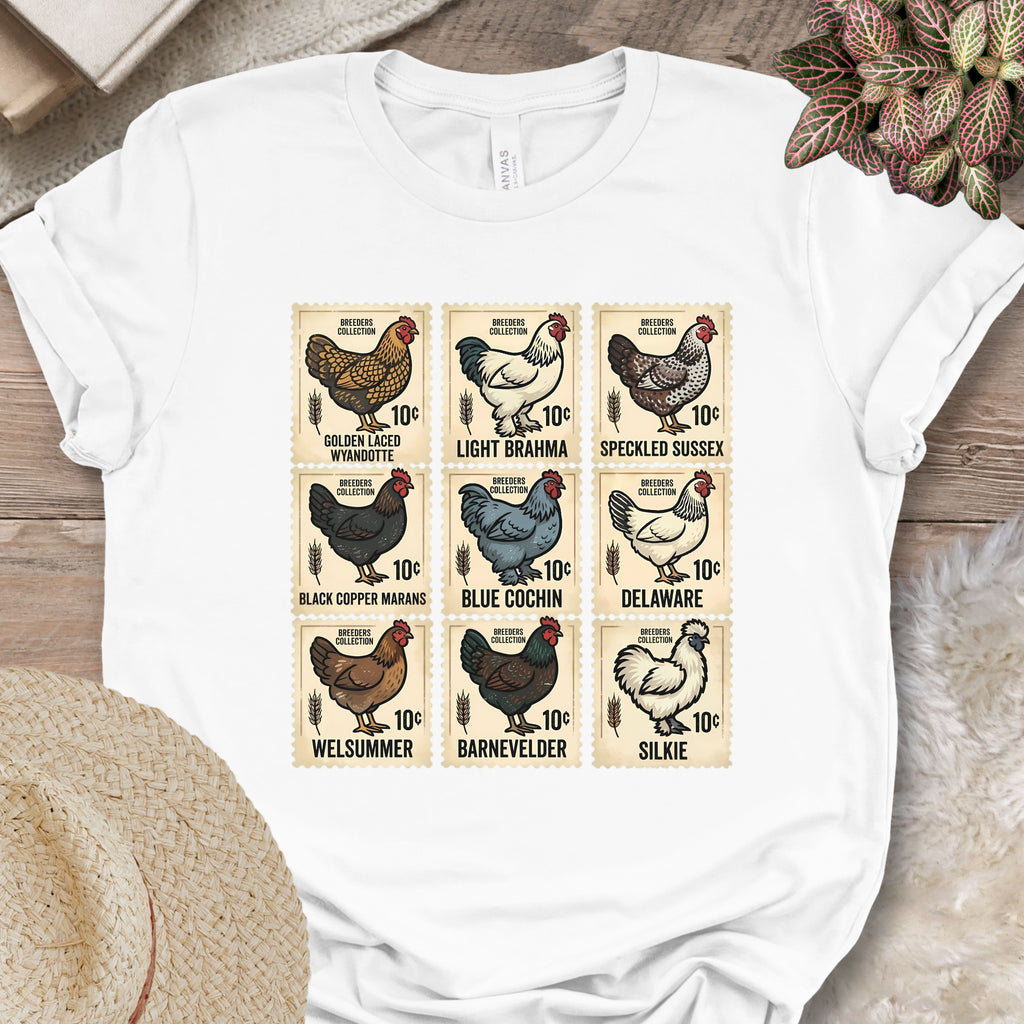 Vintage Chicken Breed Stamps T-Shirt