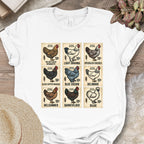 Vintage Chicken Breed Stamps T-Shirt