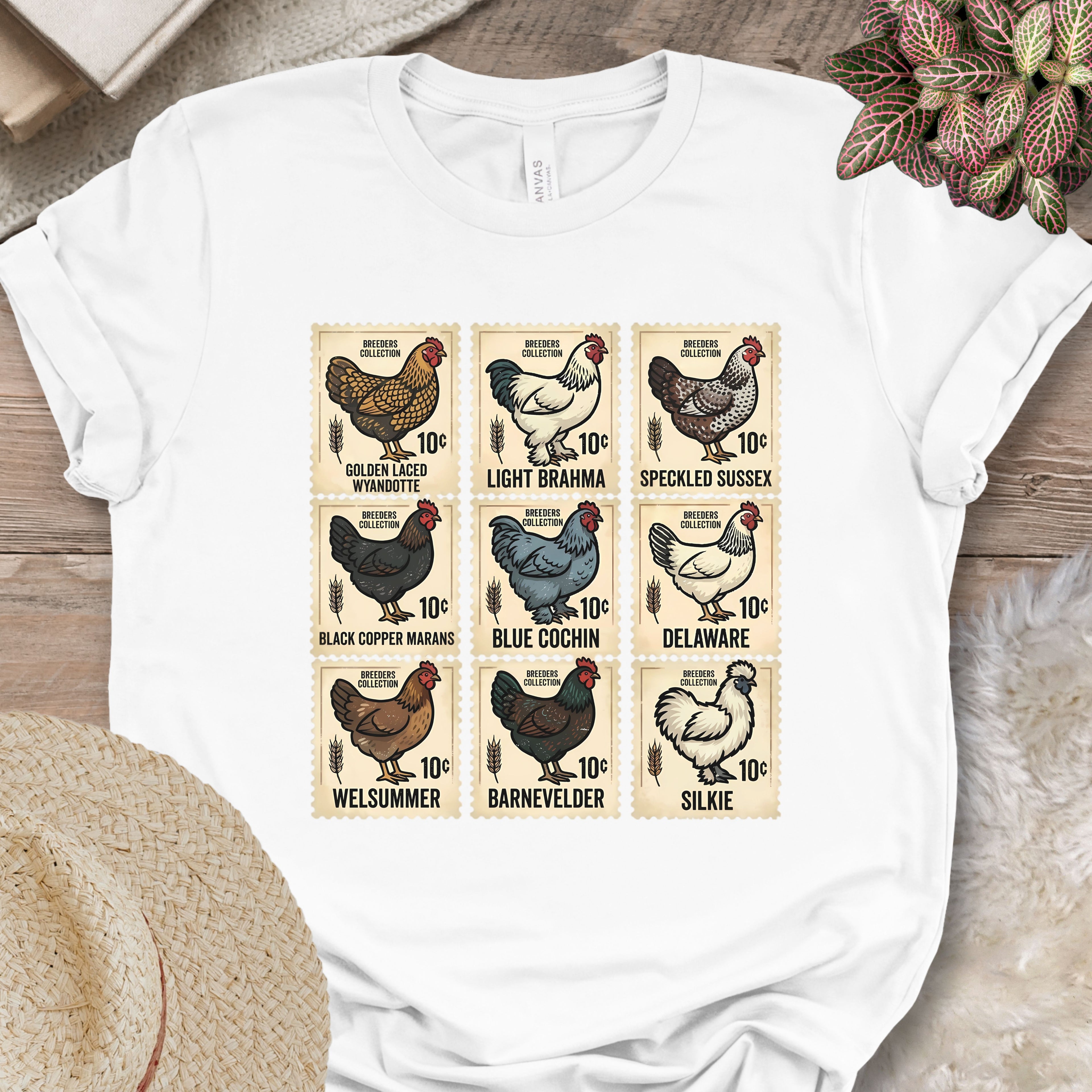 Vintage Chicken Breed Stamps T-Shirt