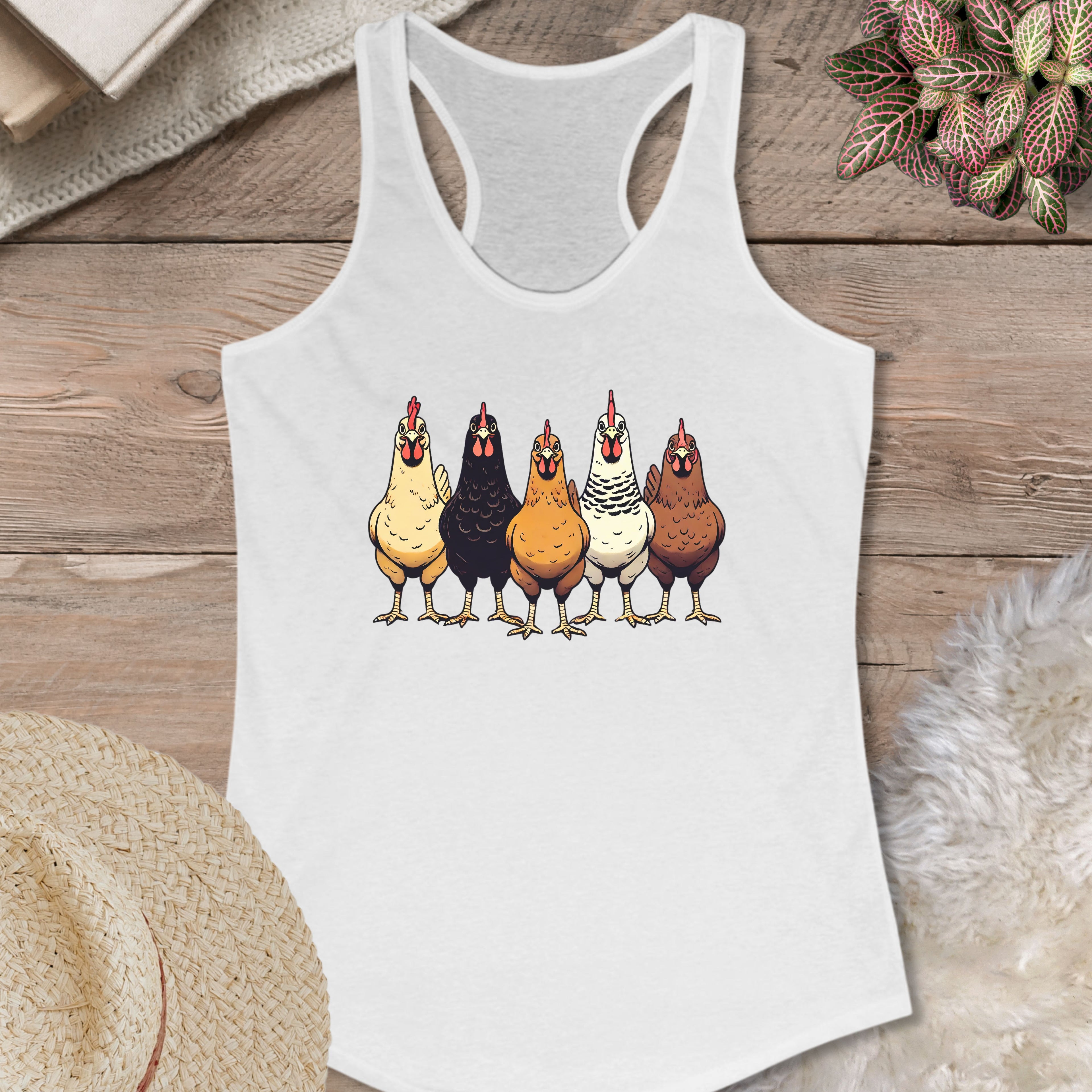 Colorful Chicken Lineup Tank Top