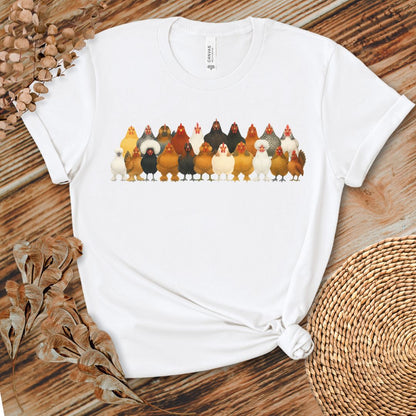 Chicken Breed Lineup T-Shirt | Colorful Hen Collection Tee for Chicken Lovers & Backyard Farmers