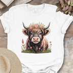 Floral Highland Cow Tee