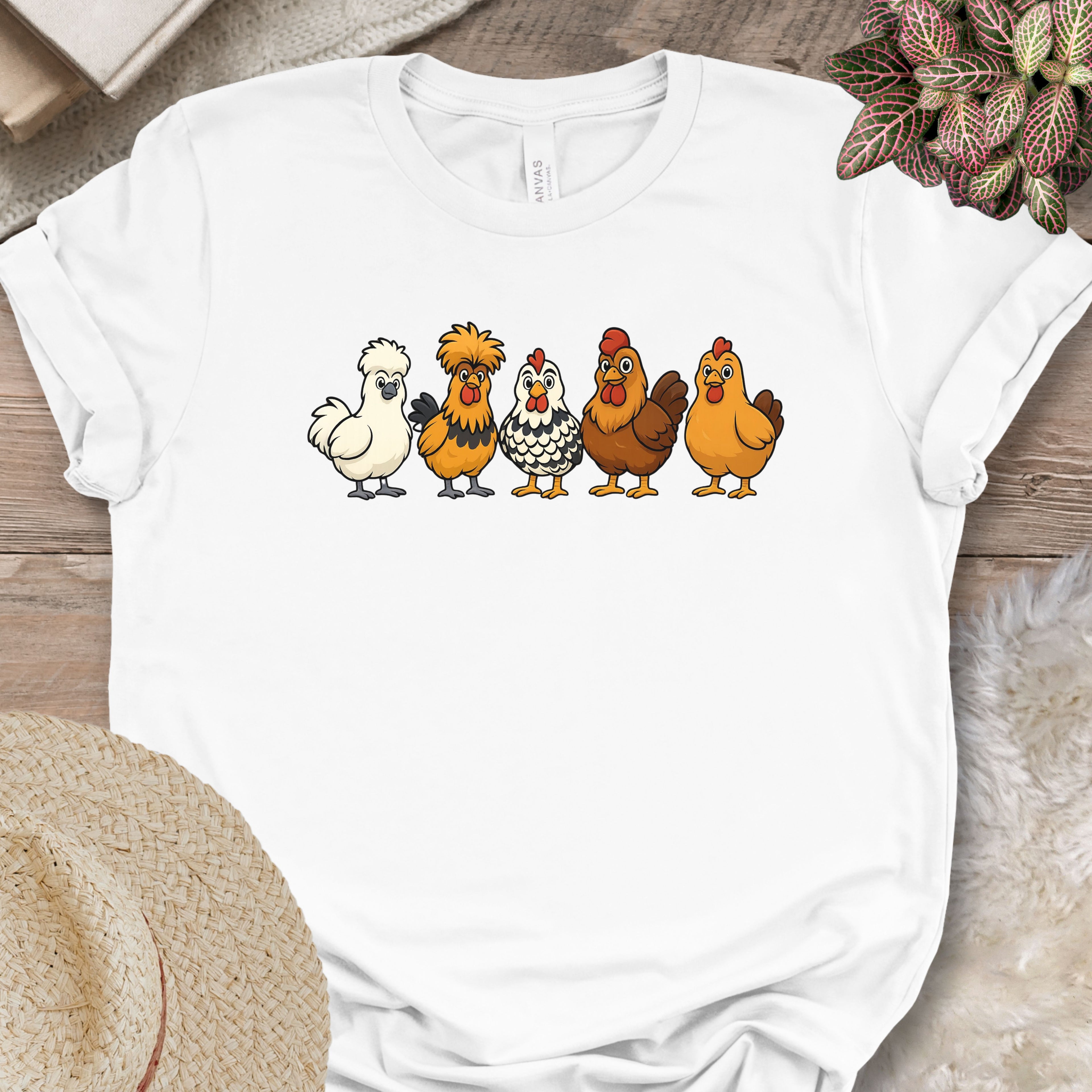 Cartoon Chicken Breeds Tee