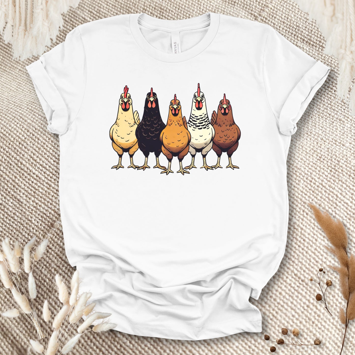 Funny Chicken Lover T-Shirt – Cute Hen Lineup Graphic Tee for Farm Moms, Backyard Flock Keepers & Country Life Fans