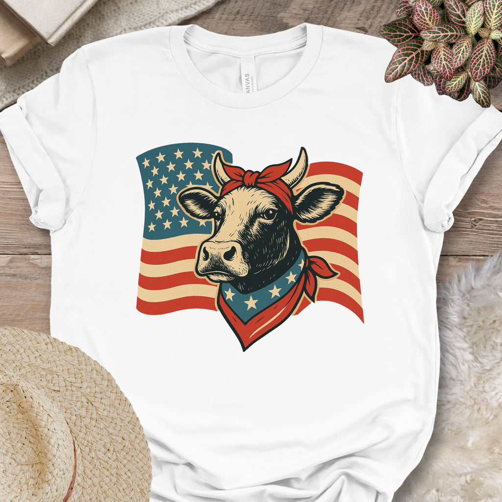 Patriotic Cow Flag Shirt