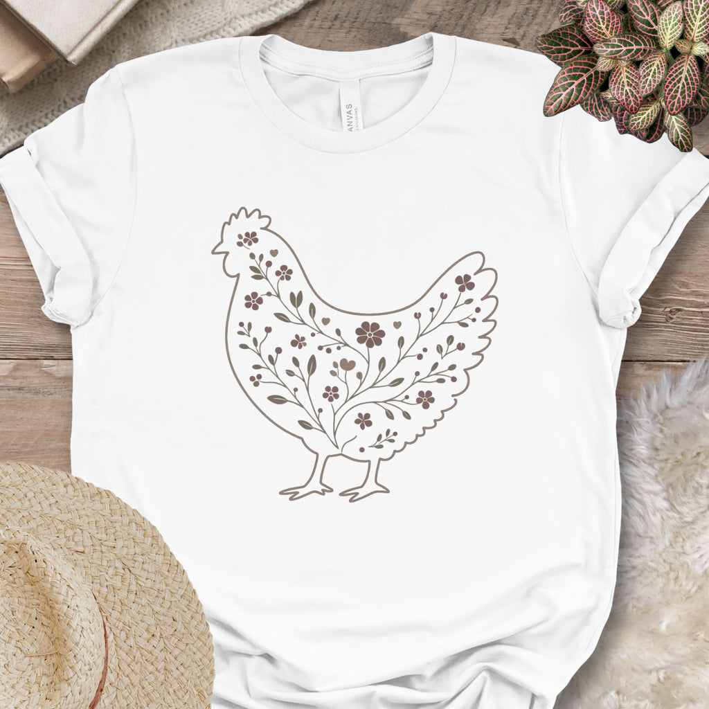 Minimalist Botanical Hen Shirt