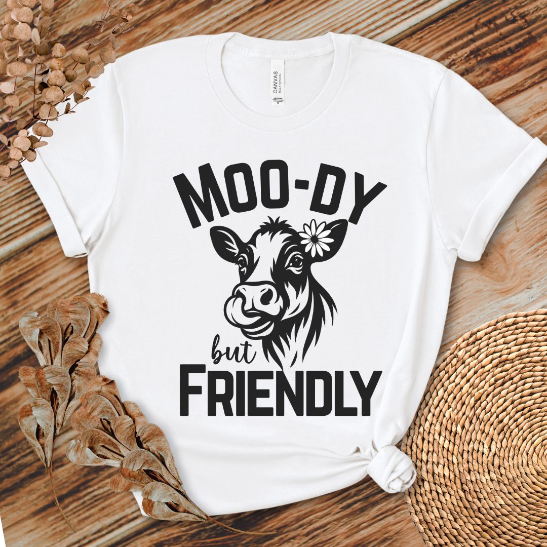 Moo-dy But Friendly Cow Shirt