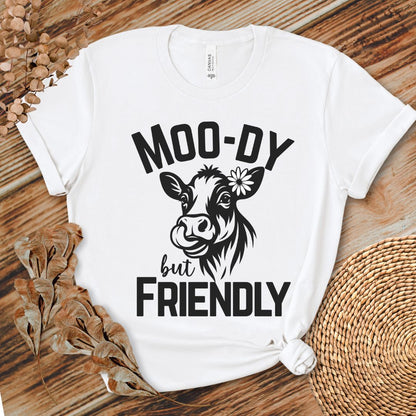 Moo-dy But Friendly Cow Shirt