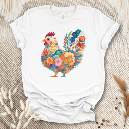 Blooming Chicken Flower Art Tee