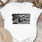 Patriotic Highland Cow Flag Shirt